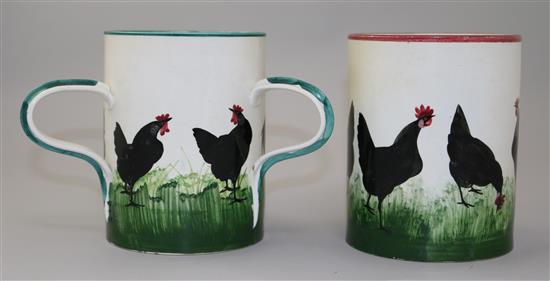 A Wemyss loving cup and a similar mug